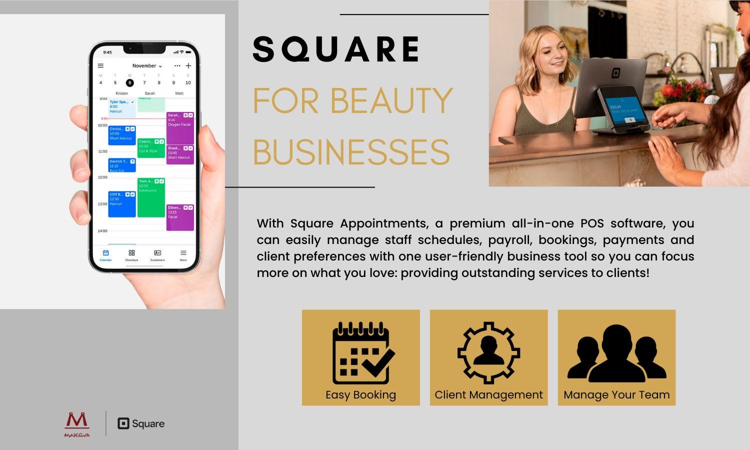 Square for beauty businesses helps salon owners make a price list by providing average prices for salon services