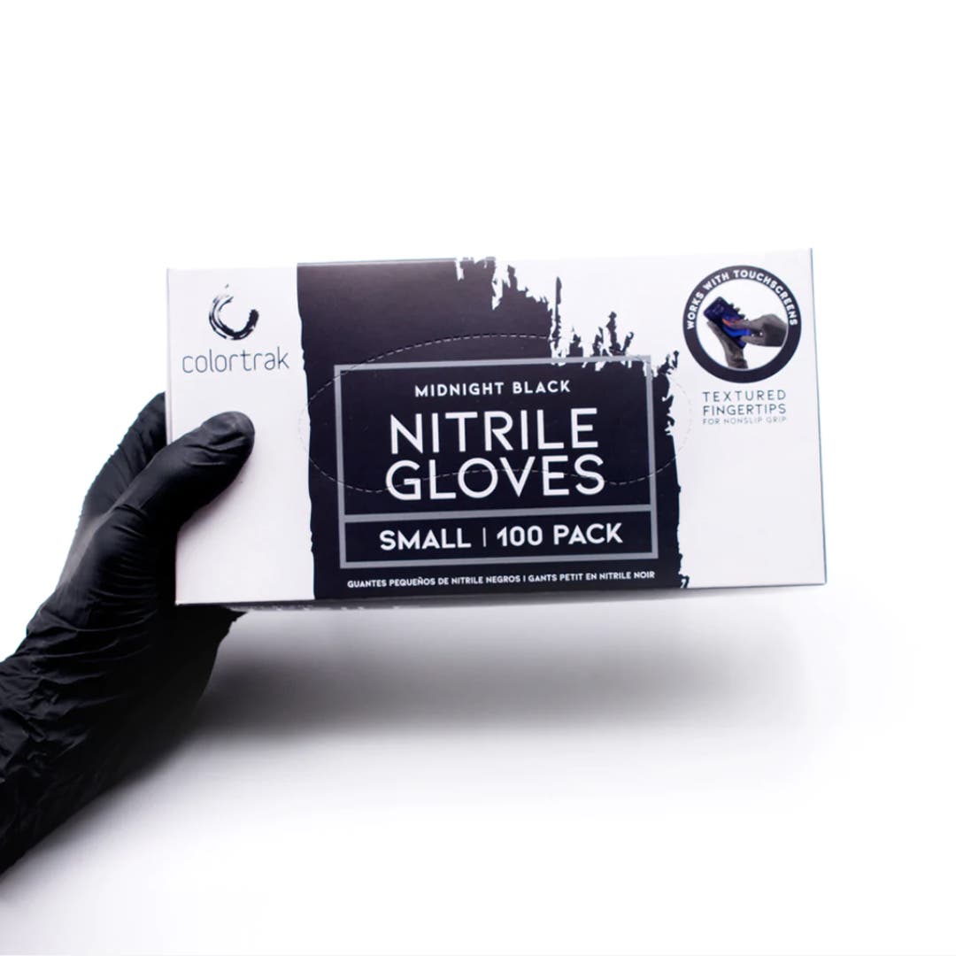 Colortrak Disposable Powder Free Nitrile Gloves - 100pk - Large - Black