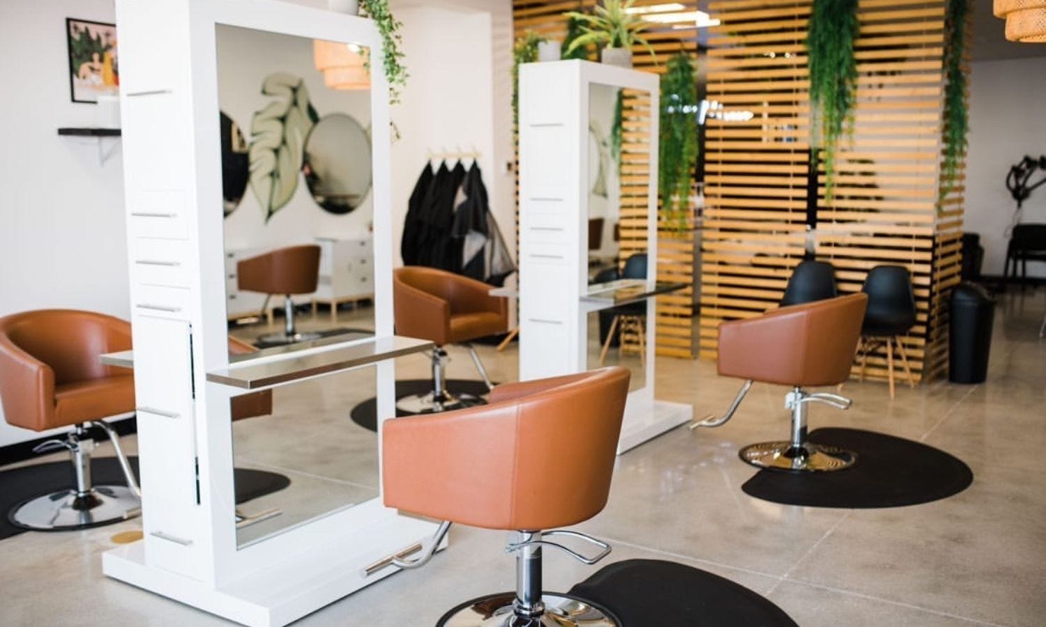 chic hair salon with a high client retention rate