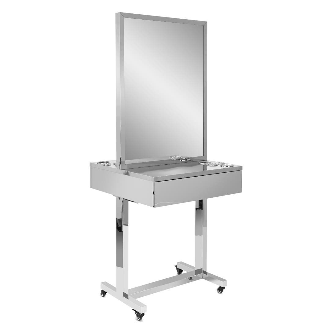 Endeavor Mobile Double Sided Styling Station in Matte Stainless Steel
