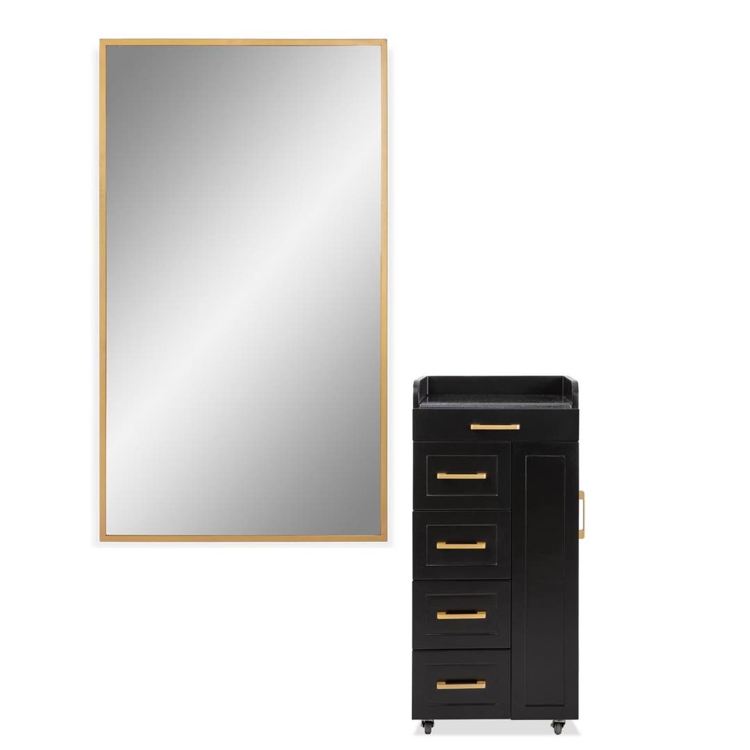 Brookhaven II Styling Station with Gold Mirror