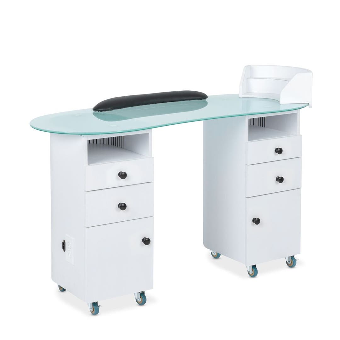 Lanier Manicure Table with Frosted Glass Top
