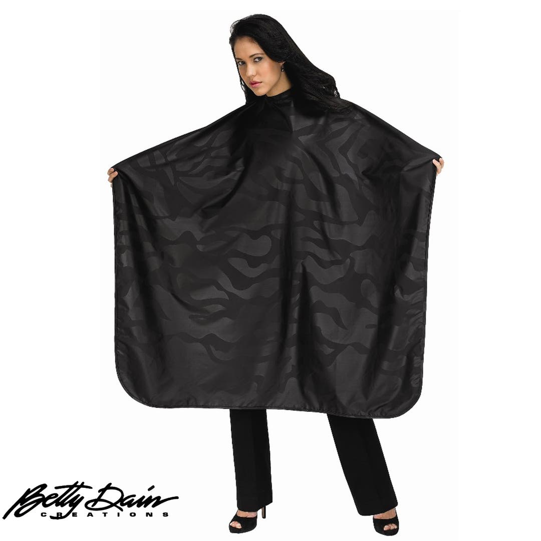 Betty Dain Bleach Proof Cape in Black with Snap Closure