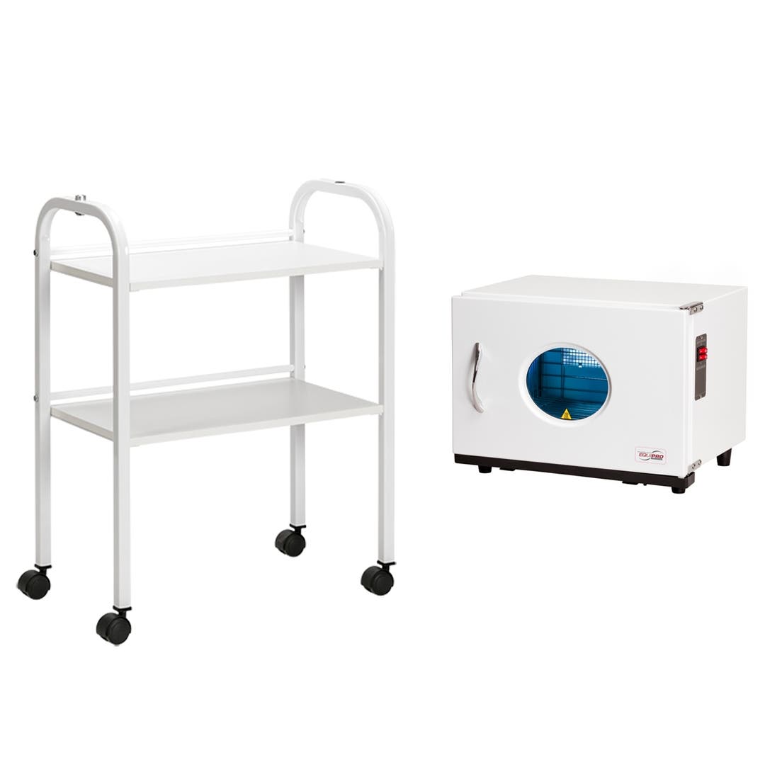 Equipro Medium Hot Towel Cabinet with TS-2 Basic Shelving Unit