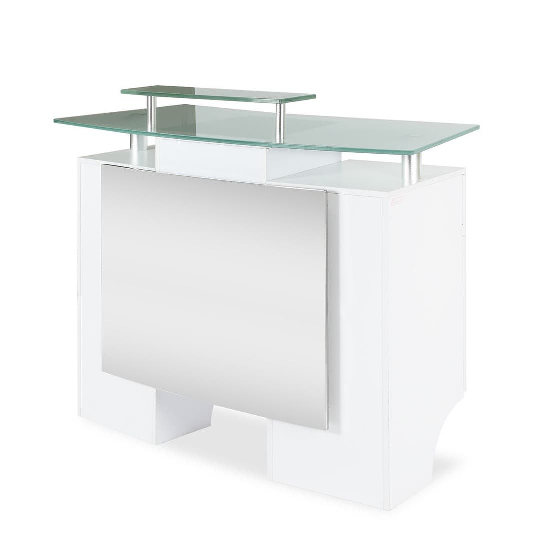 J&A Glass Top Reception Desk
