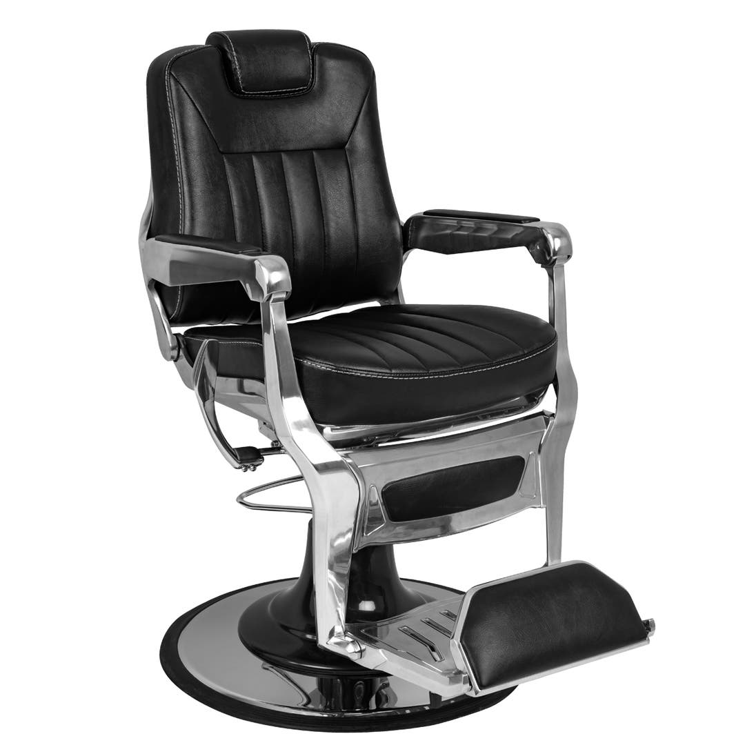 Wraith Barber Chair in Black with Chrome Frame