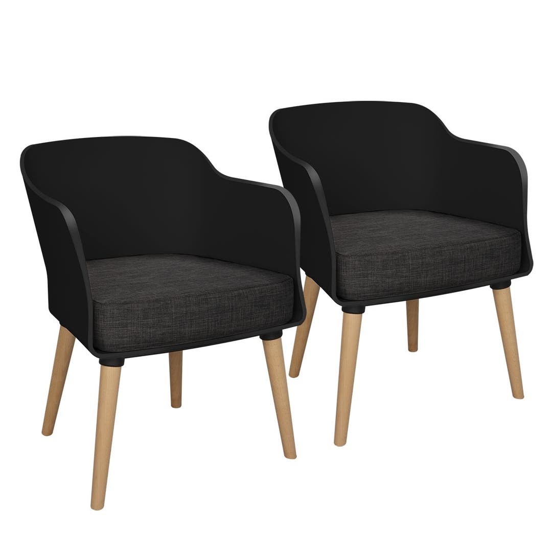 Loki Waiting Chair in Black - Set of Two