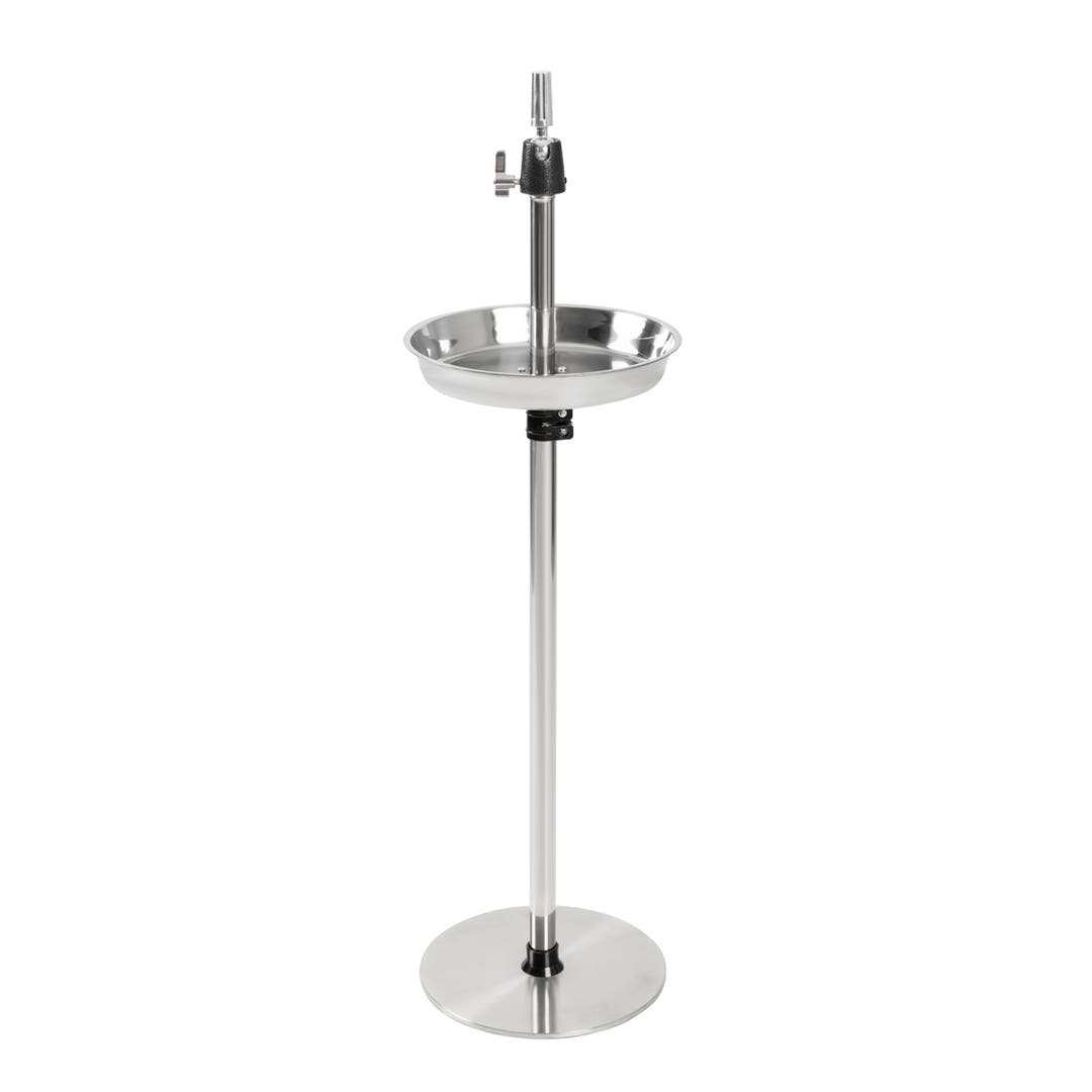 Adjustable Mannequin Head Stand with Tray - Round Low Profile Base