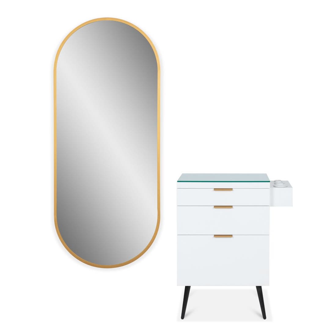 Uma Styling Station with Gold Mirror