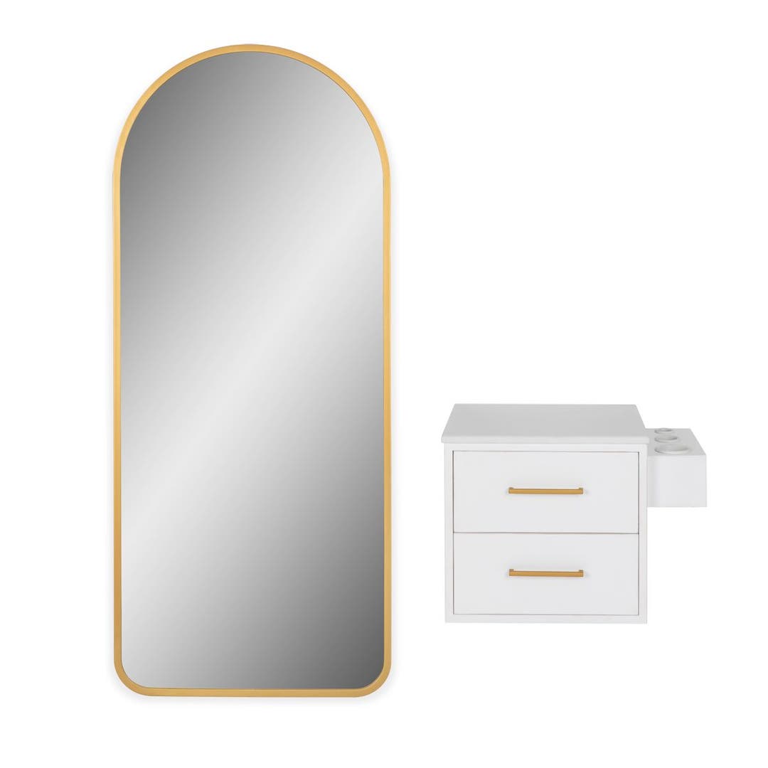 Cezanne Wall Mounted Styling Station with Mirror