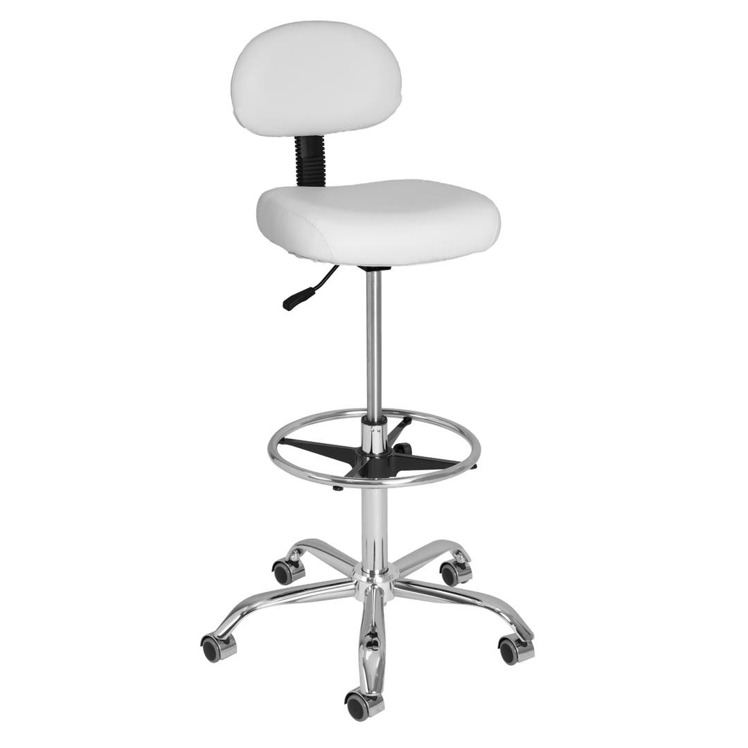 Premium Extra High Tech Stool in White -CLEARANCE - DISCONTINUED, AS IS, NO WARRANTY, NO RETURNS