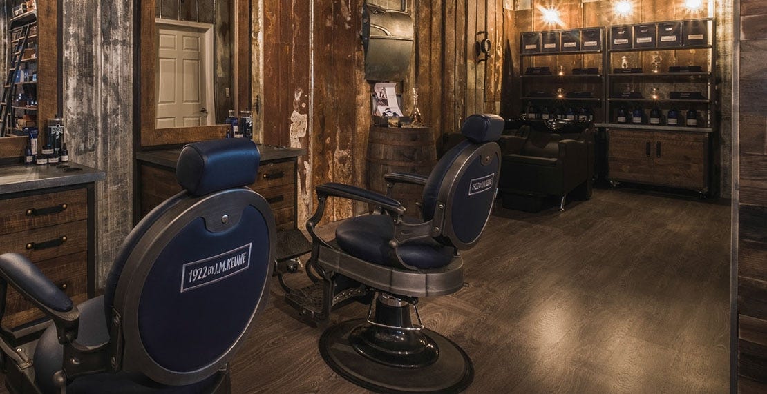 startup barber shop with rustic decor