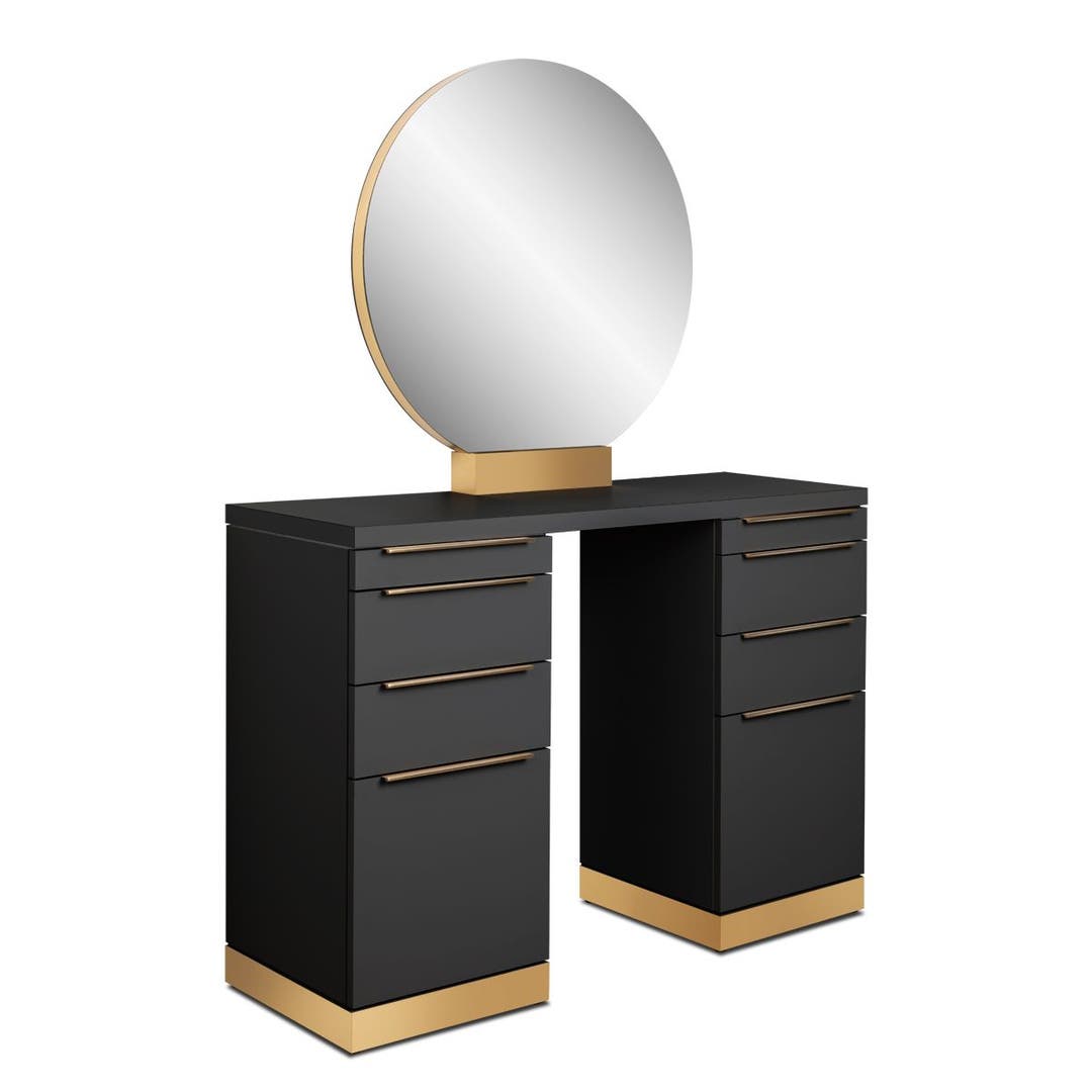 Waverly Single Sided Styling Station with Round Mirror