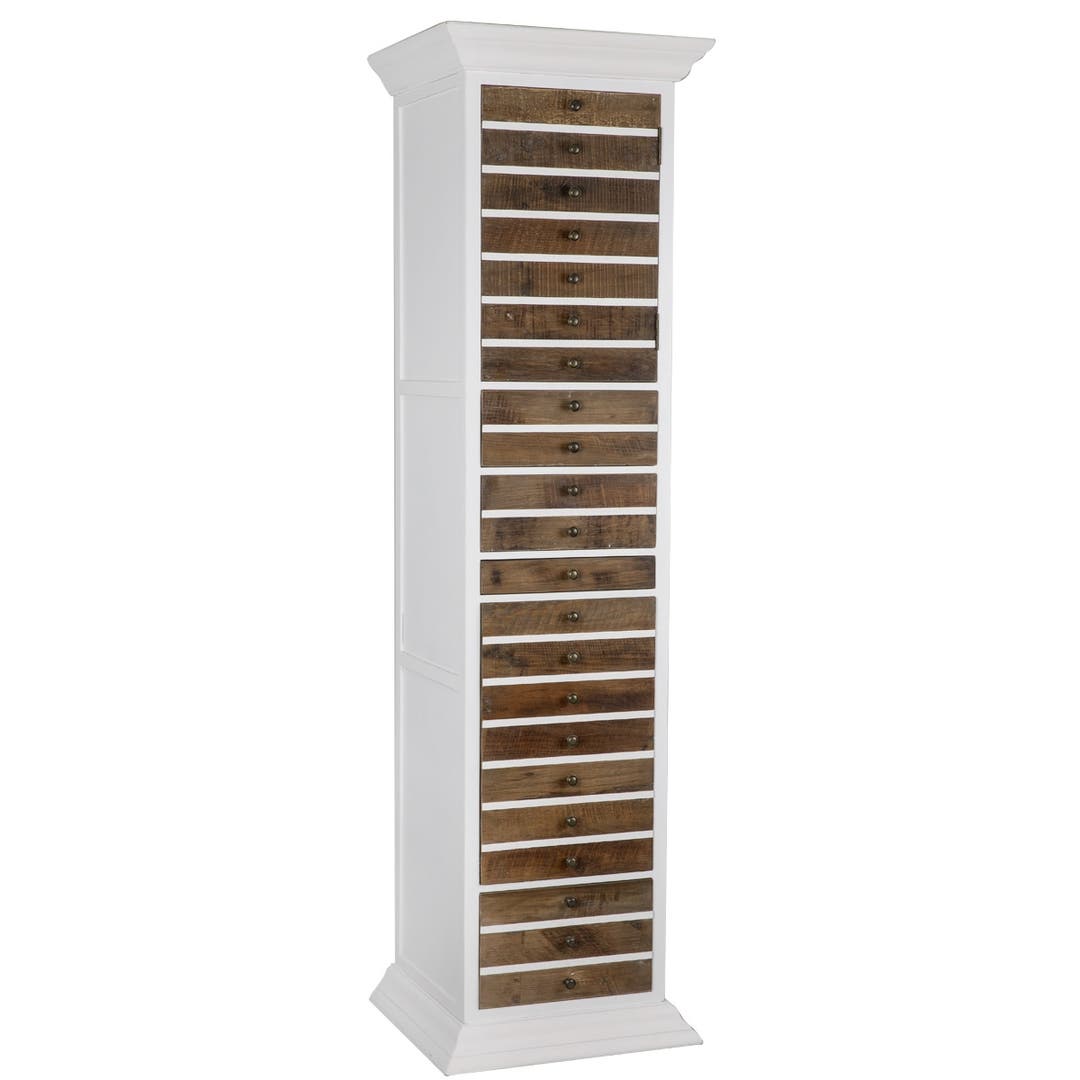Woodruff Tower Styling Station in Distressed White